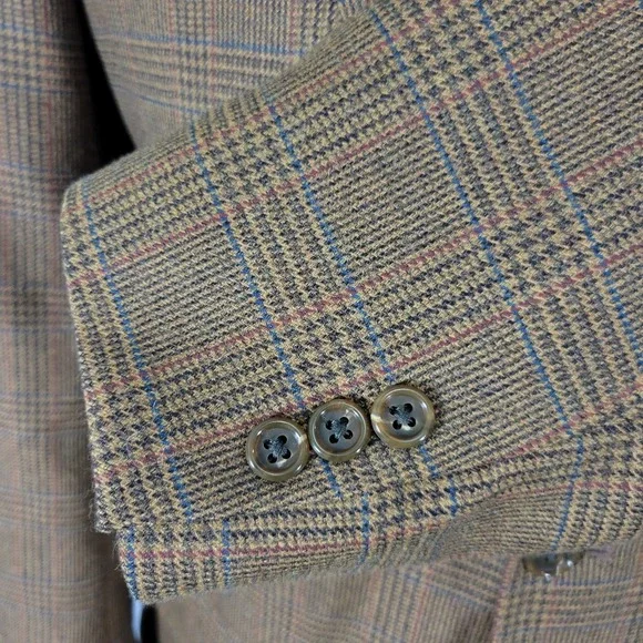 Irvine Park Men's Tweed Sport Coat Blazer Two‎ Button Brown Plaid Multicolor 40R